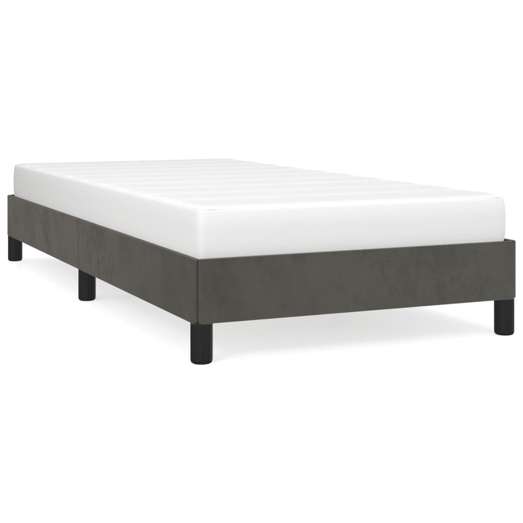 Sengeramme uden madras Mørkegrå 90x190 cm Fløjl