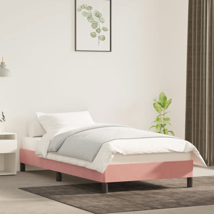 sengeramme 90x190 cm fløjl pink