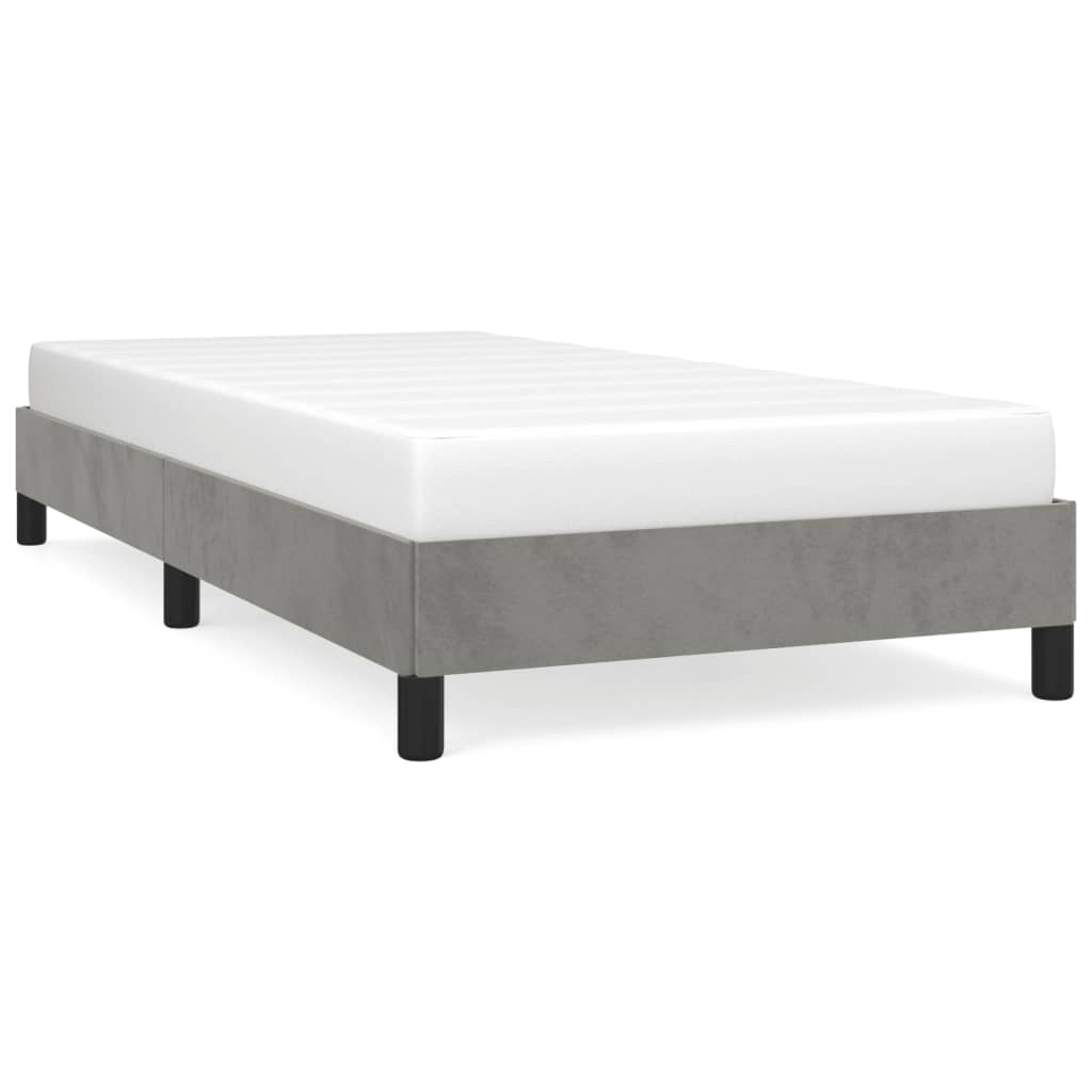Sengeramme uden madras Lysegrå 90x200 cm Fløjl