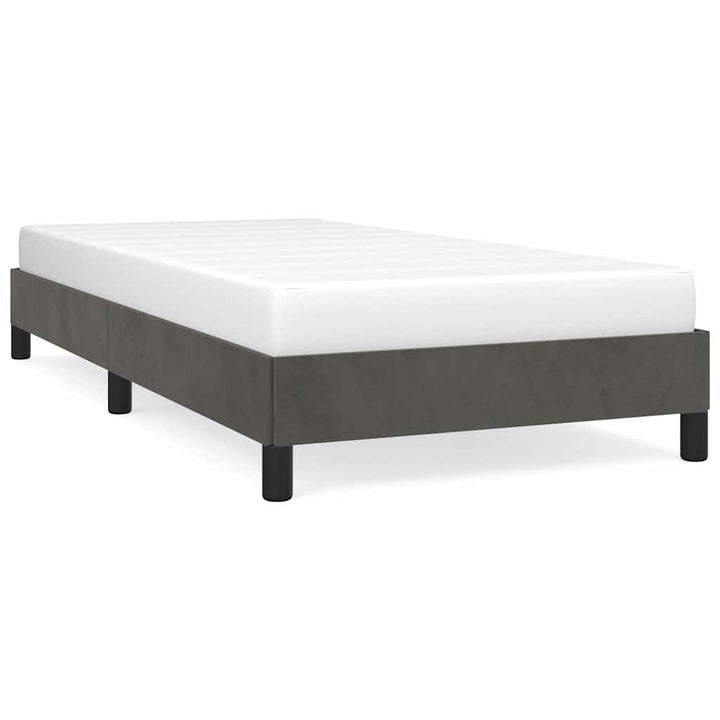 Sengeramme uden madras Mørkegrå 90x200 cm Fløjl