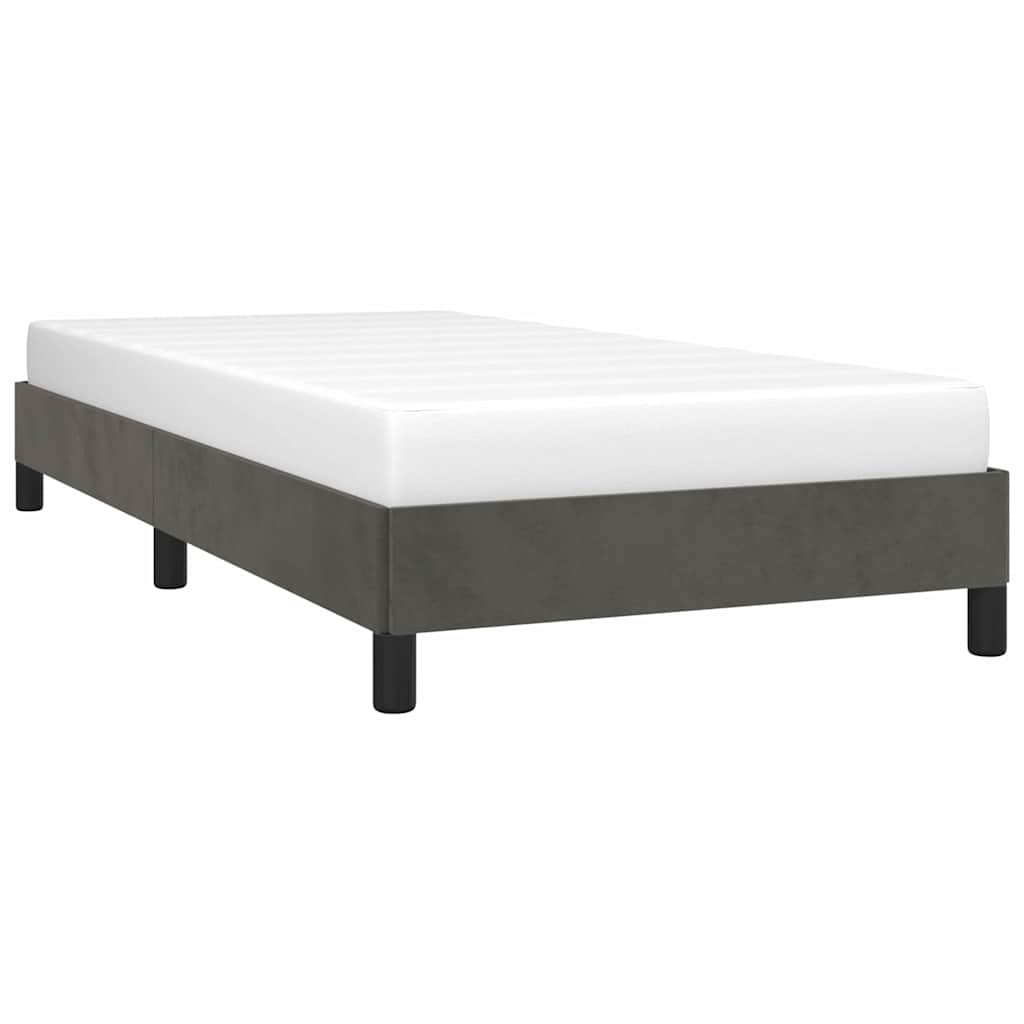 Sengeramme uden madras Mørkegrå 90x200 cm Fløjl