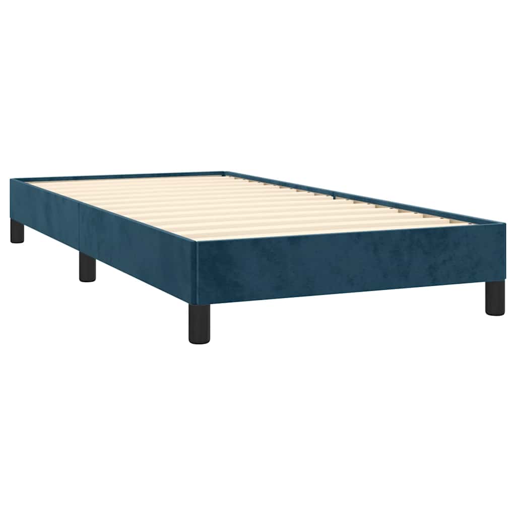 Sengeramme uden madras Mørkeblå 90x200 cm Fløjl