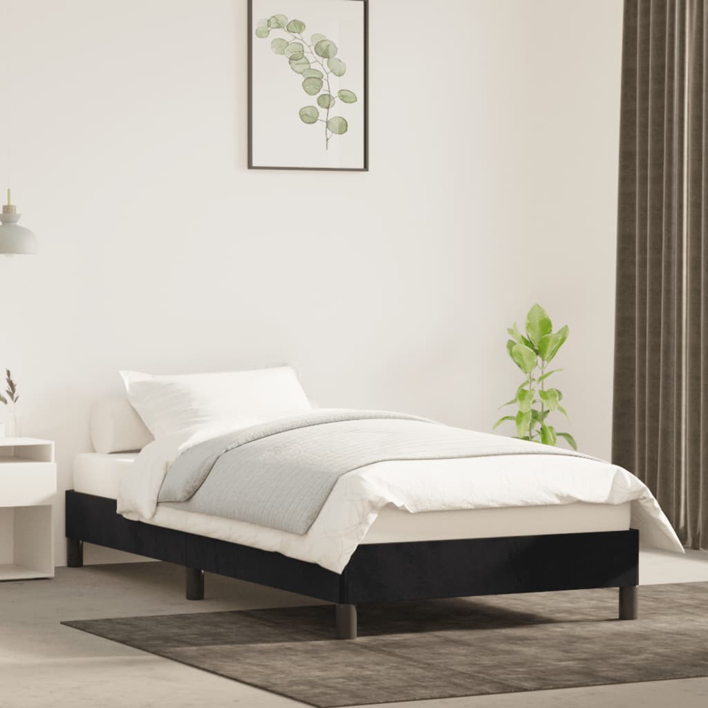 Sengeramme uden madras Sort 100x200 cm Fløjl