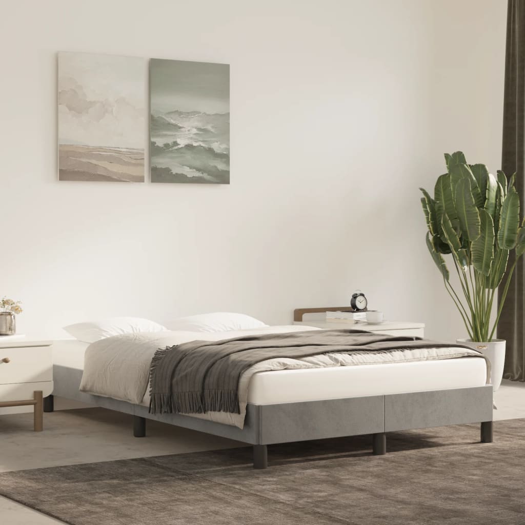 Sengeramme uden madras Lysegrå 120x200 cm Fløjl