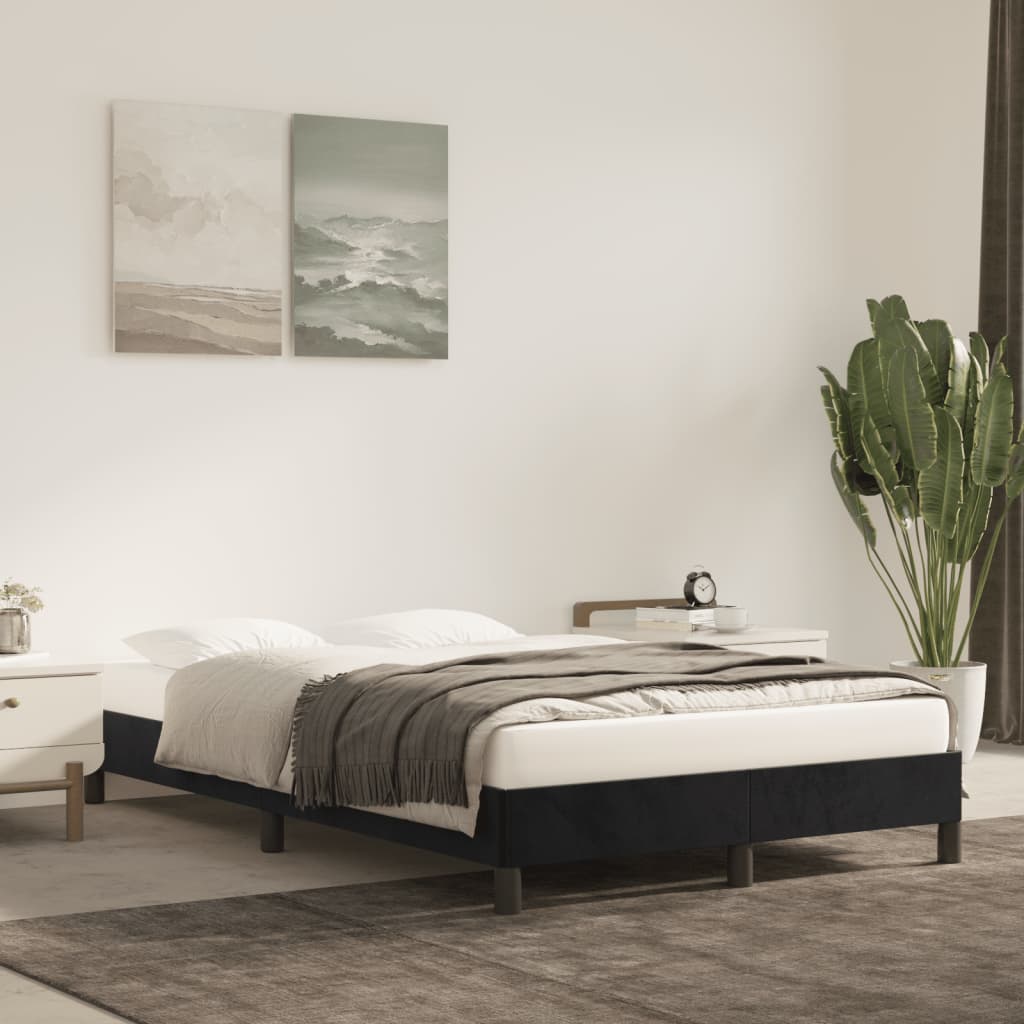 Sengeramme uden madras Sort 120x200 cm Fløjl
