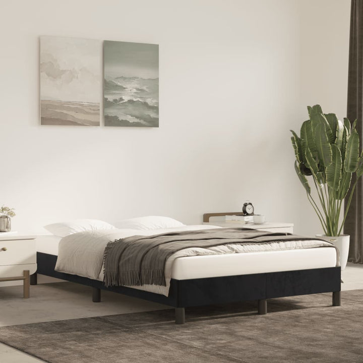 Sengeramme uden madras Sort 120x200 cm Fløjl
