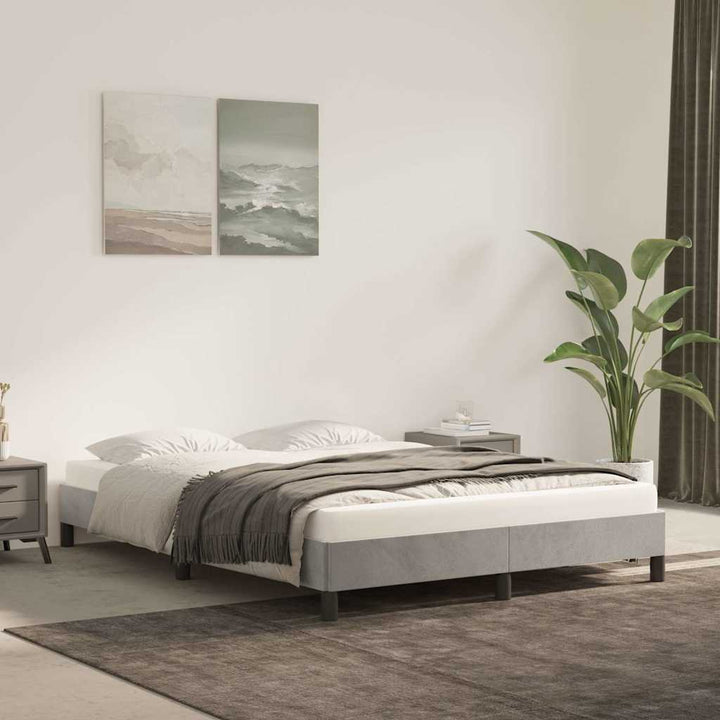 Sengeramme uden madras Lysegrå 140x190 cm Fløjl