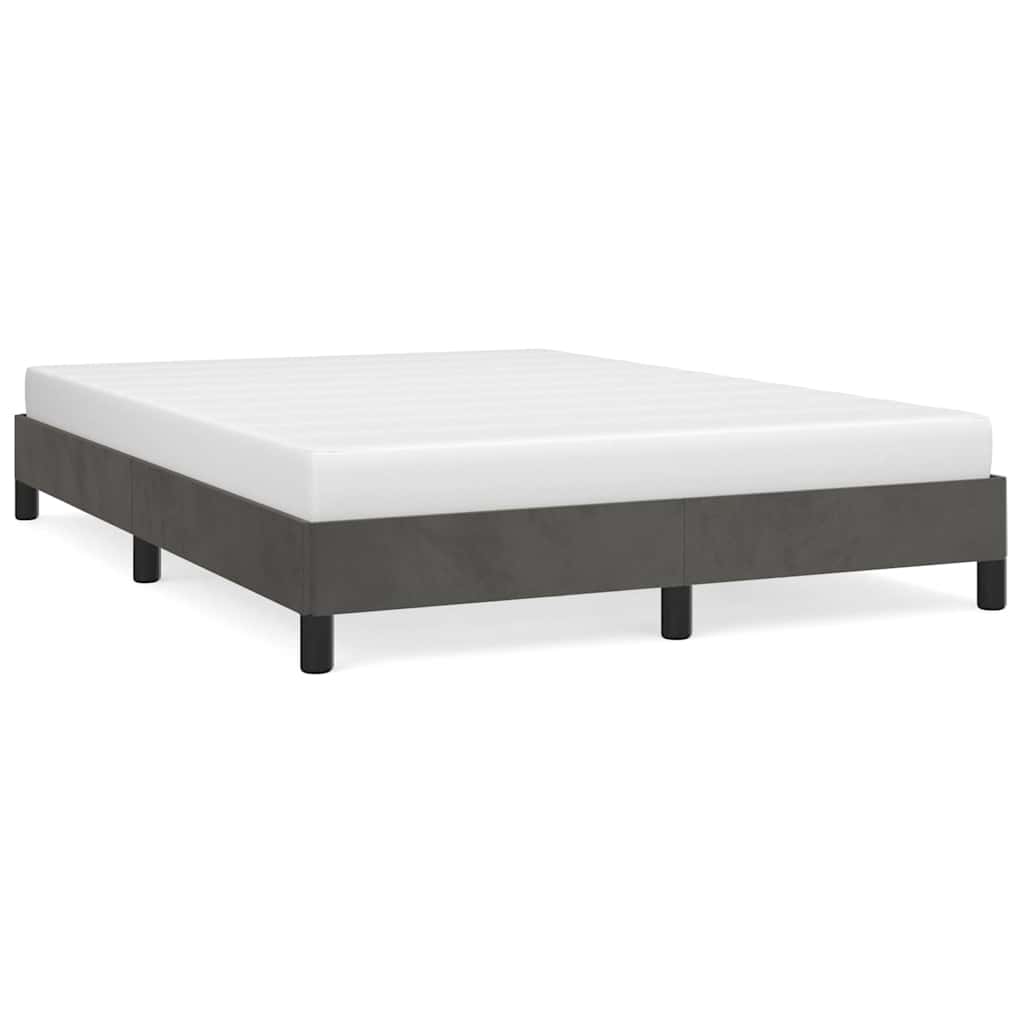 Sengeramme uden madras Mørkegrå 140x190 cm Fløjl