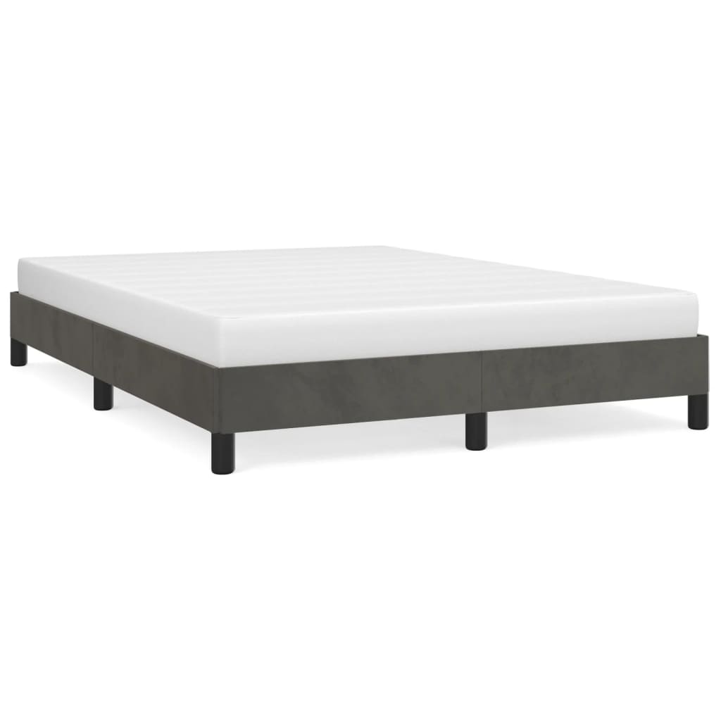 Sengeramme uden madras Mørkegrå 140x190 cm Fløjl