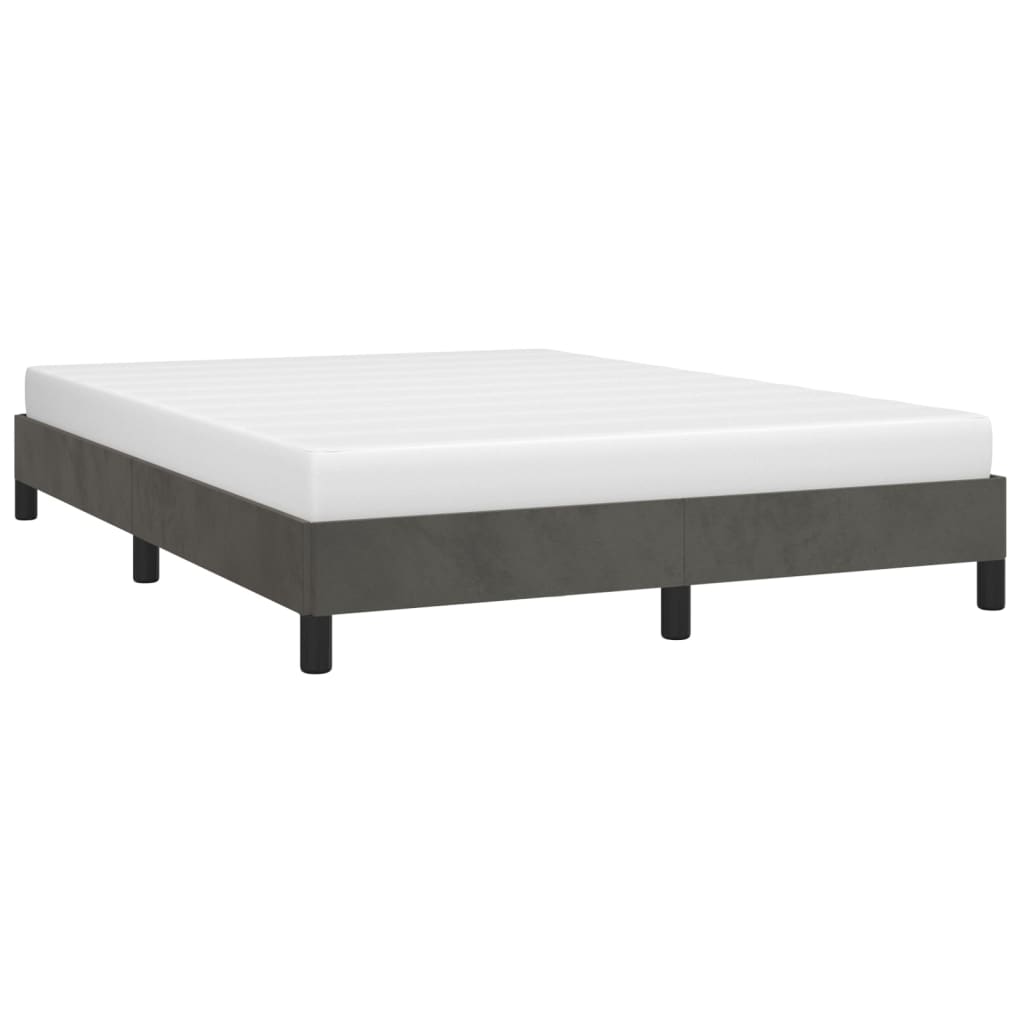 Sengeramme uden madras Mørkegrå 140x190 cm Fløjl