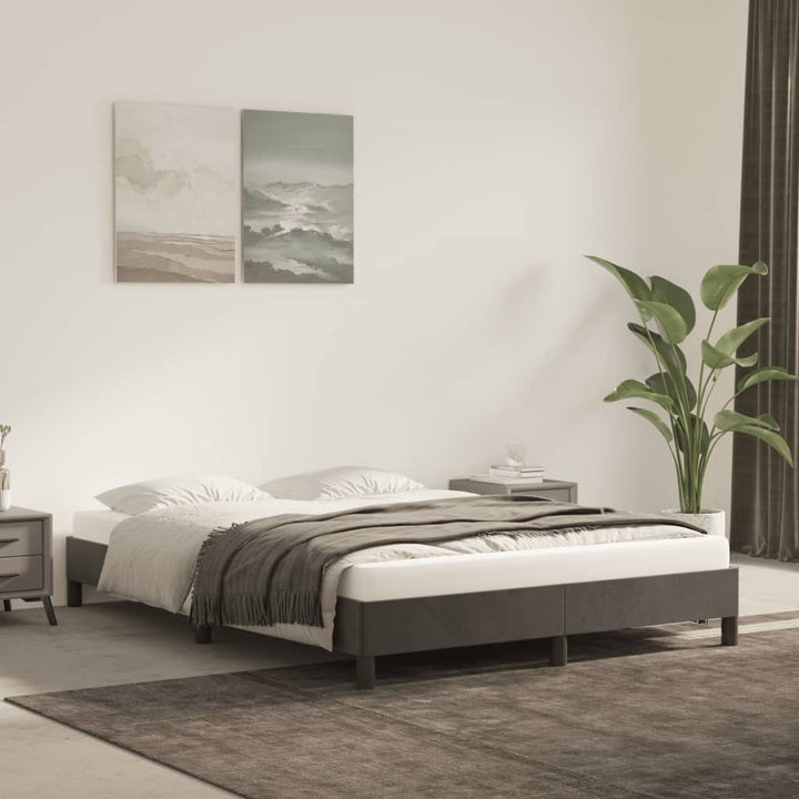 Sengeramme uden madras Mørkegrå 140x190 cm Fløjl
