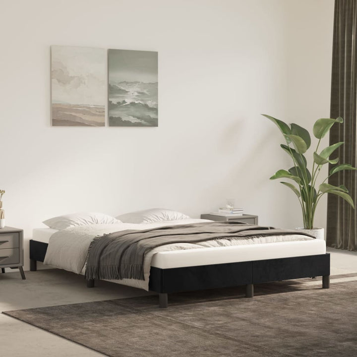 Sengeramme uden madras Sort 140x190 cm Fløjl