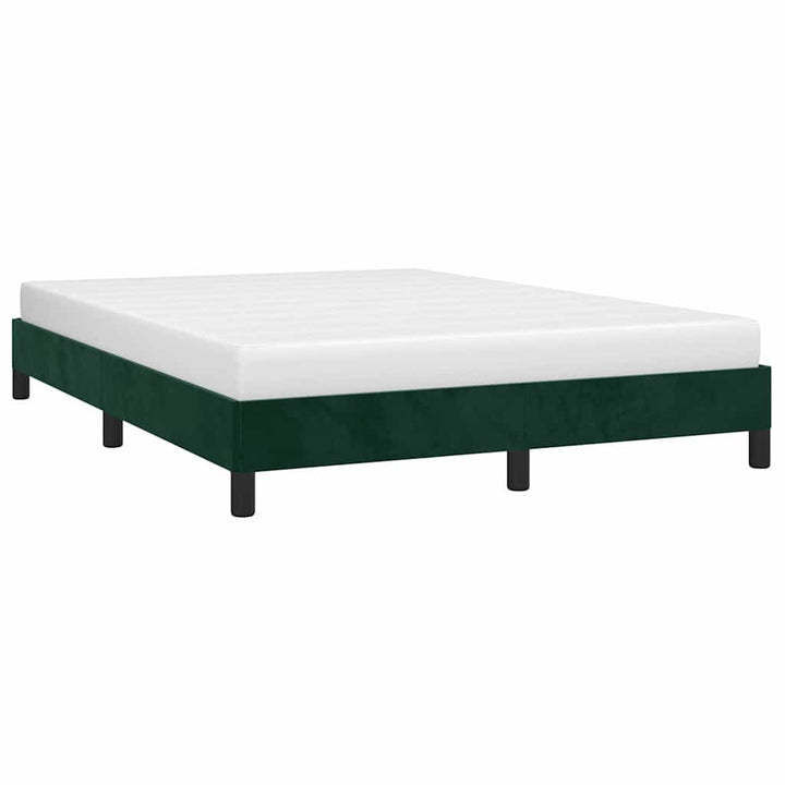 Sengeramme uden madras Mørkegrøn 140x190 cm Fløjl