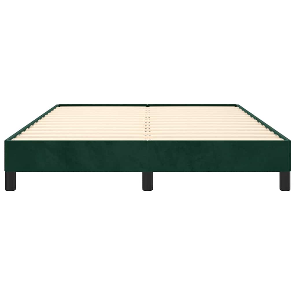 Sengeramme uden madras Mørkegrøn 140x190 cm Fløjl