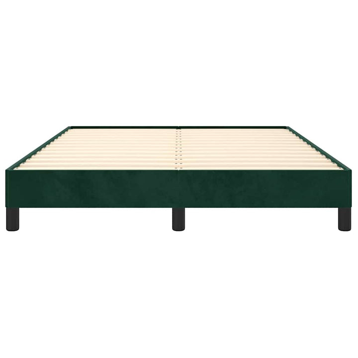Sengeramme uden madras Mørkegrøn 140x190 cm Fløjl