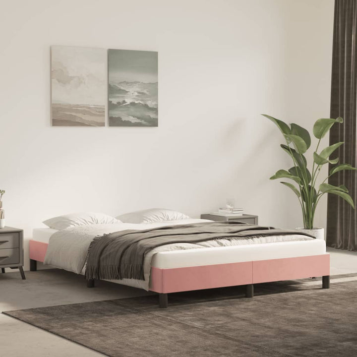 sengeramme 140x190 cm fløjl pink