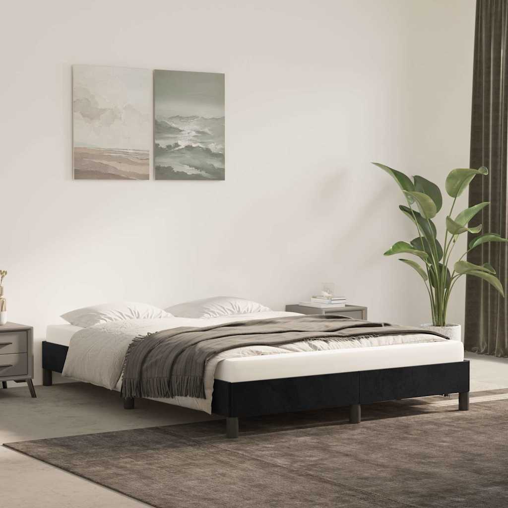 Sengeramme uden madras Sort 140x200 cm Fløjl