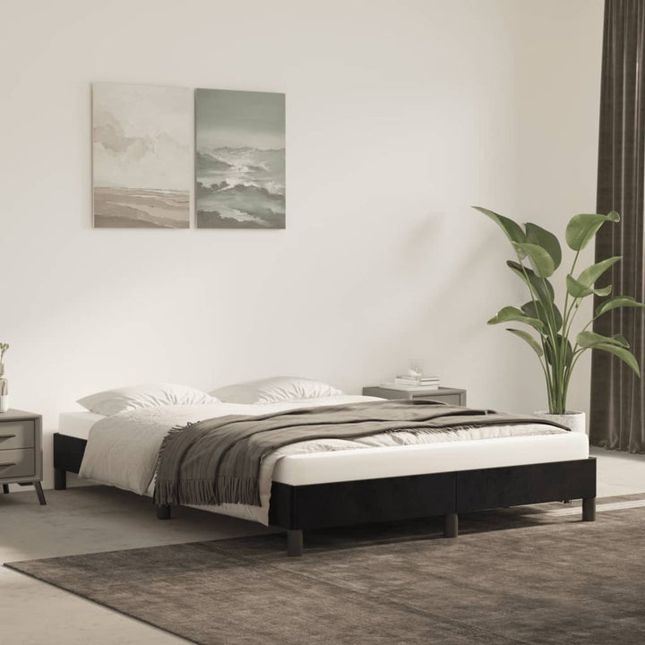 Sengeramme uden madras Sort 140x200 cm Fløjl