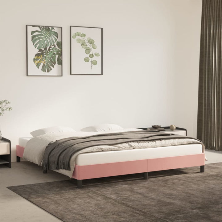 sengeramme 160x200 cm fløjl pink