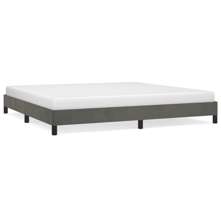 Sengeramme uden madras Mørkegrå 200x200 cm Fløjl