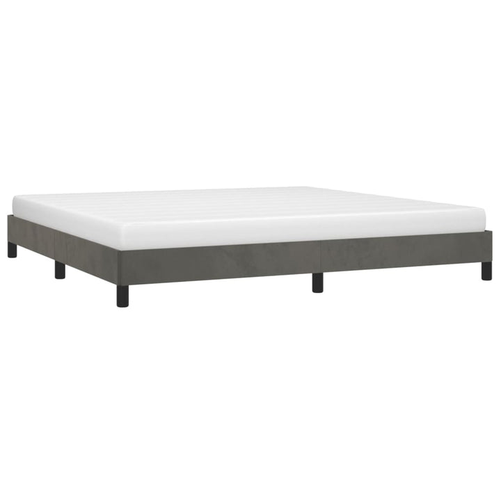 Sengeramme uden madras Mørkegrå 200x200 cm Fløjl