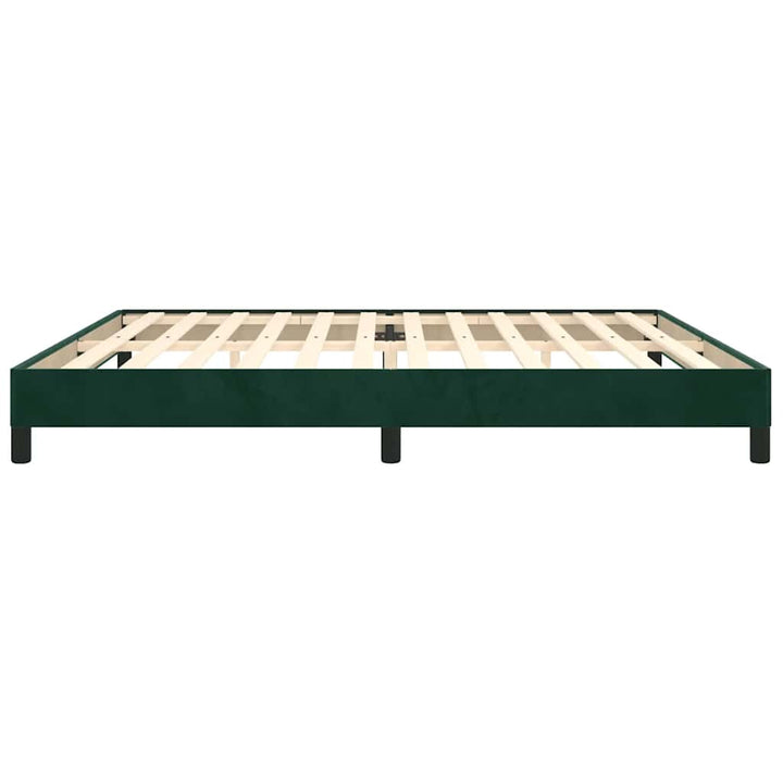 Sengeramme uden madras Mørkegrøn 200x200 cm Fløjl