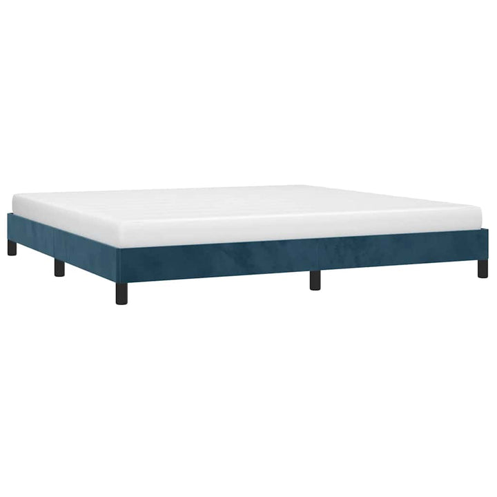 Sengeramme uden madras Mørkeblå 200x200 cm Fløjl