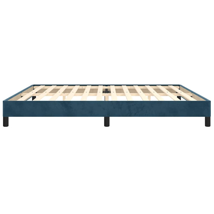 Sengeramme uden madras Mørkeblå 200x200 cm Fløjl