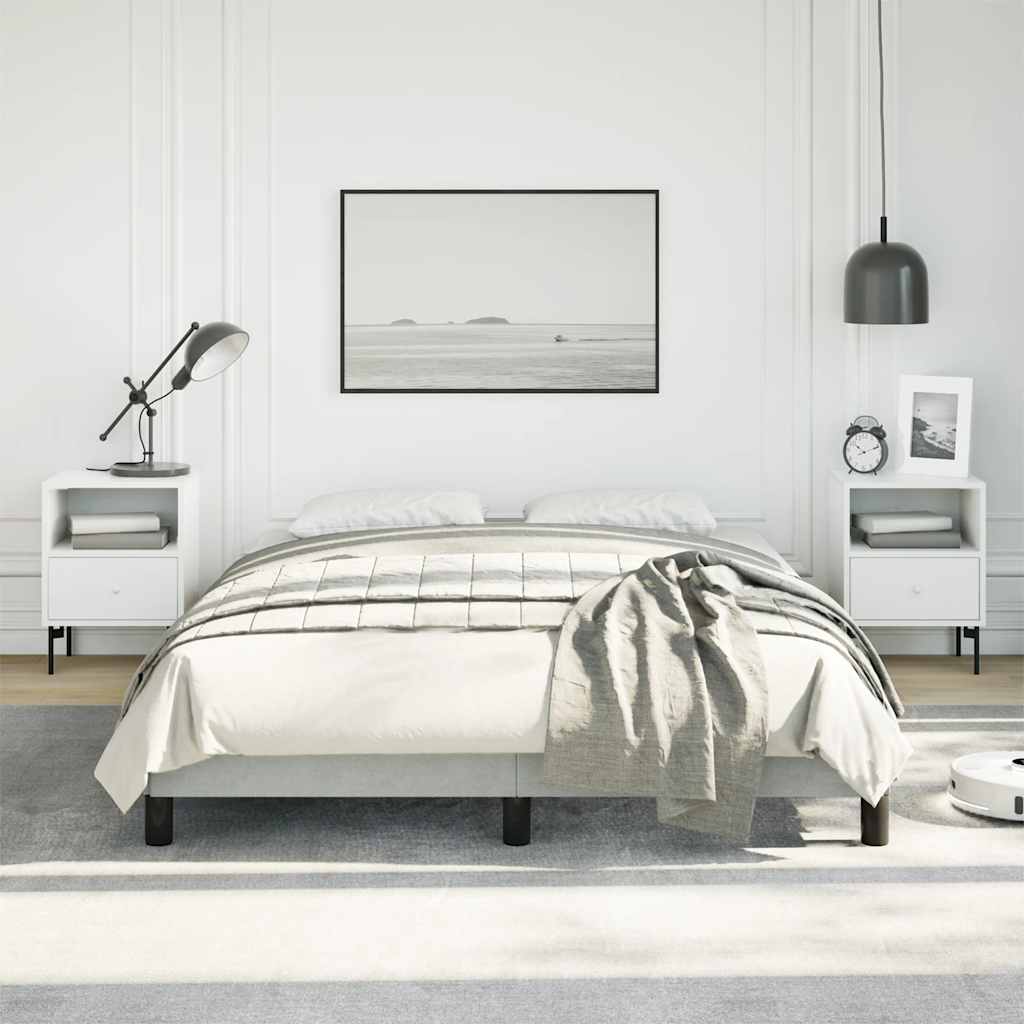 sengestel uden madras lysegrå 137x190 cm fuldfløjl