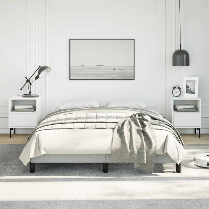 sengestel uden madras lysegrå 137x190 cm fuldfløjl