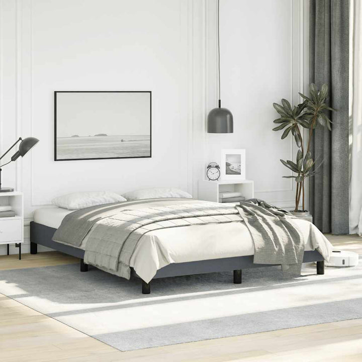sengestel uden madras mørkegrå 137x190 cm fuldfløjl