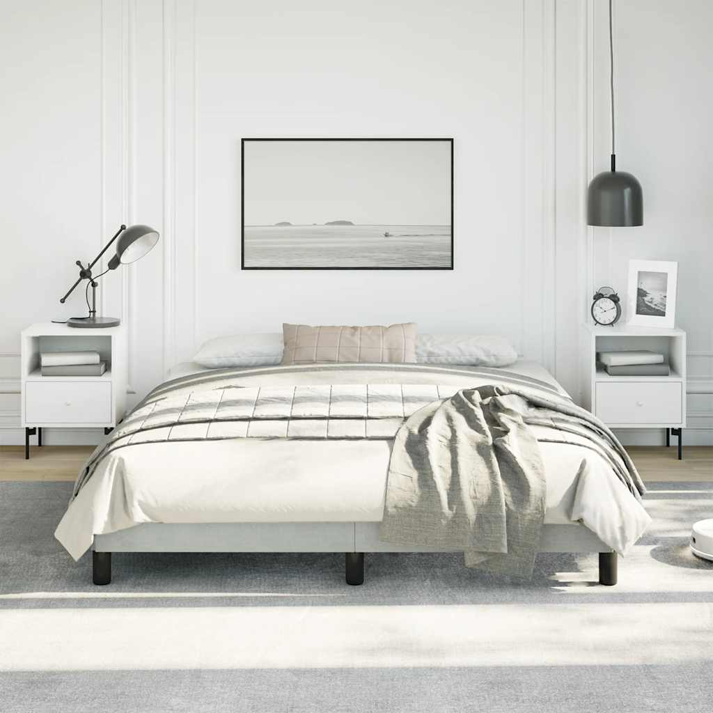 sengestel uden madras lysegrå 152x203 cm queen size velour