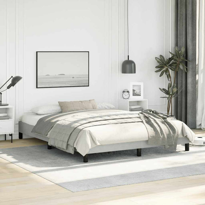 sengestel uden madras lysegrå 152x203 cm queen size velour
