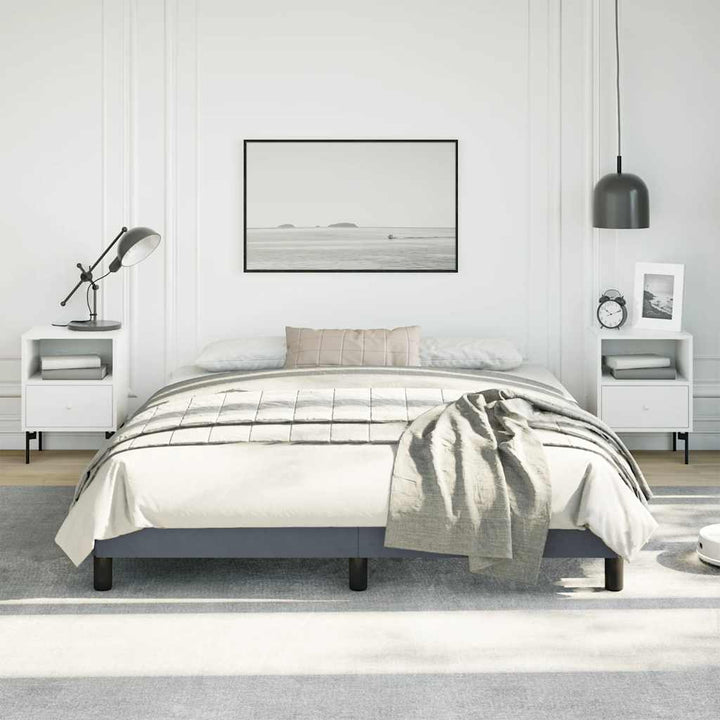 sengestel uden madras mørkegrå 152x203 cm queen size velour