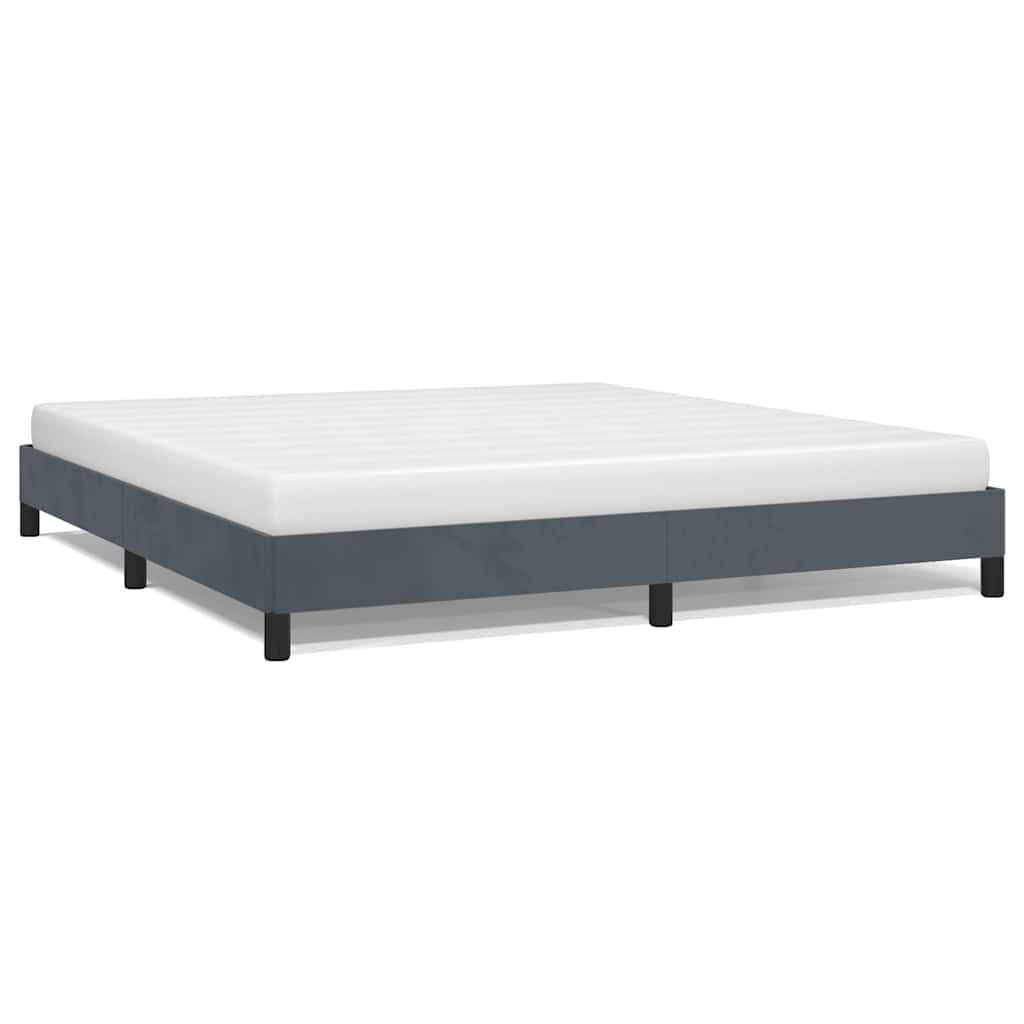 sengestel uden madras mørkegrå 193x203 cm kingsize velour