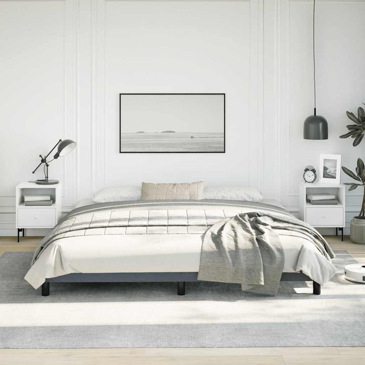 sengestel uden madras mørkegrå 193x203 cm kingsize velour