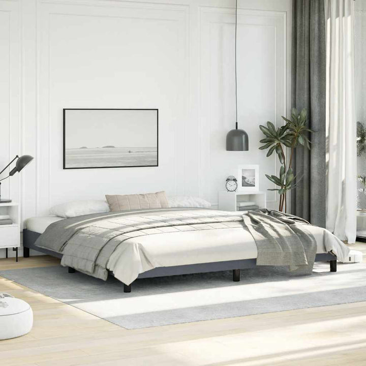 sengestel uden madras mørkegrå 193x203 cm kingsize velour