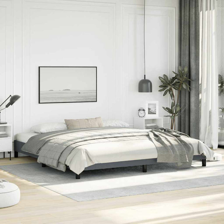 sengestel uden madras mørkegrå 193x203 cm kingsize velour