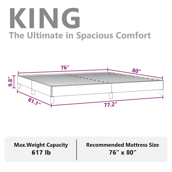 sengestel uden madras mørkegrå 193x203 cm kingsize velour