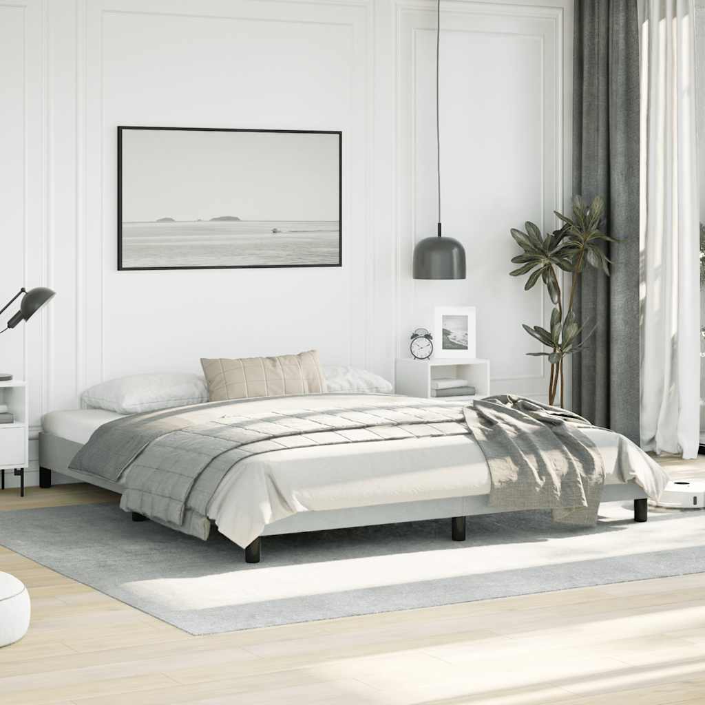 sengestel uden madras lysegrå California King velour