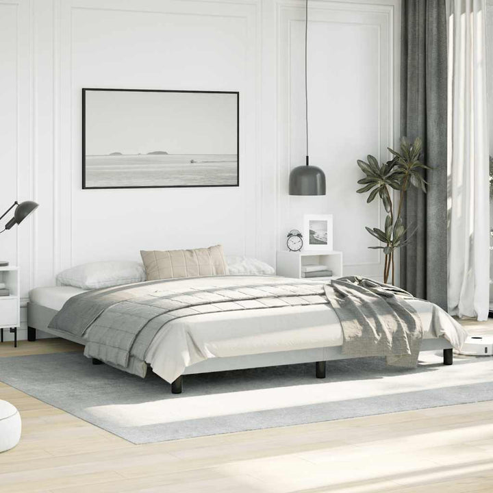 sengestel uden madras lysegrå California King velour
