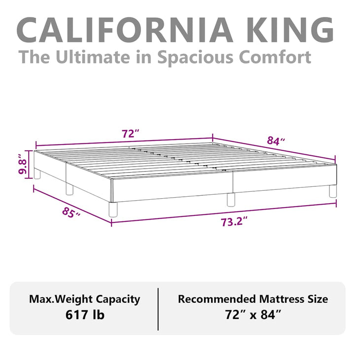 sengestel uden madras lysegrå California King velour