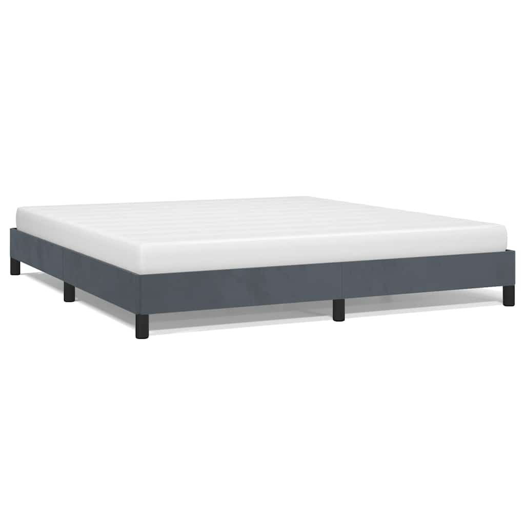 sengestel uden madras mørkegrå California king size velour