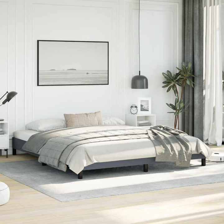 sengestel uden madras mørkegrå California king size velour