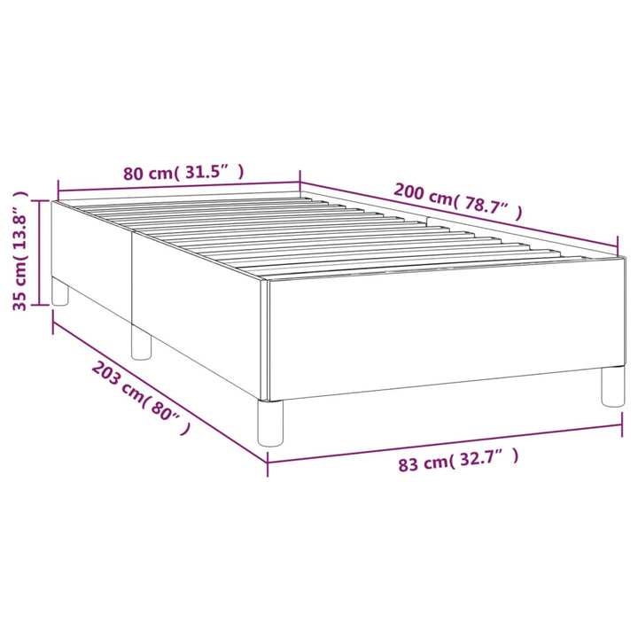 sengeramme uden madras 80x200 cm stof cremefarvet