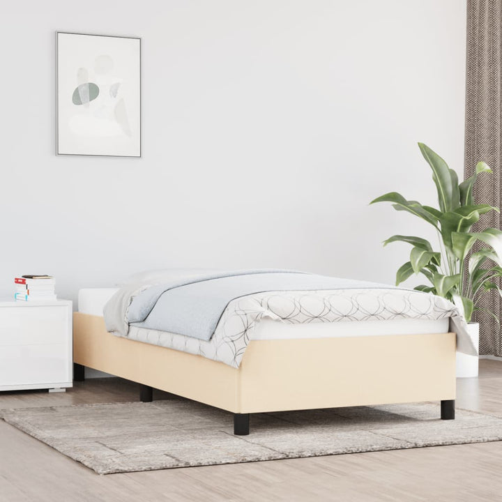 sengeramme uden madras 80x200 cm stof cremefarvet