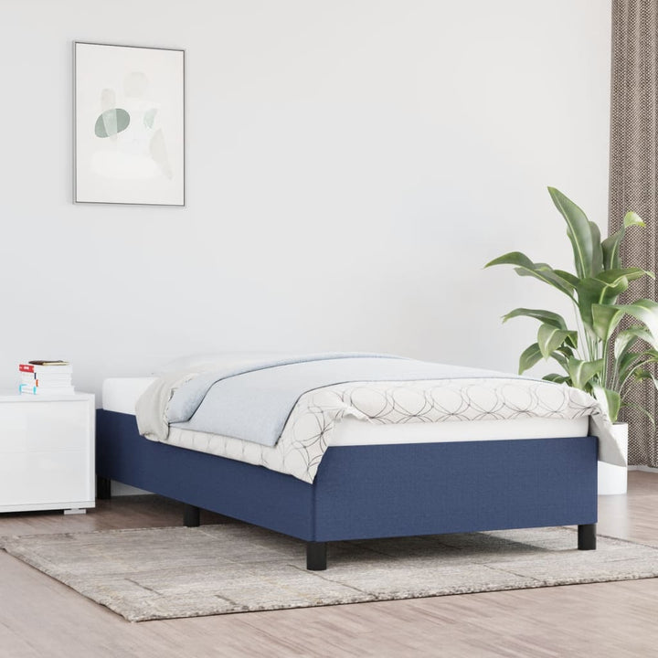sengeramme uden madras 90x190 cm stof blå