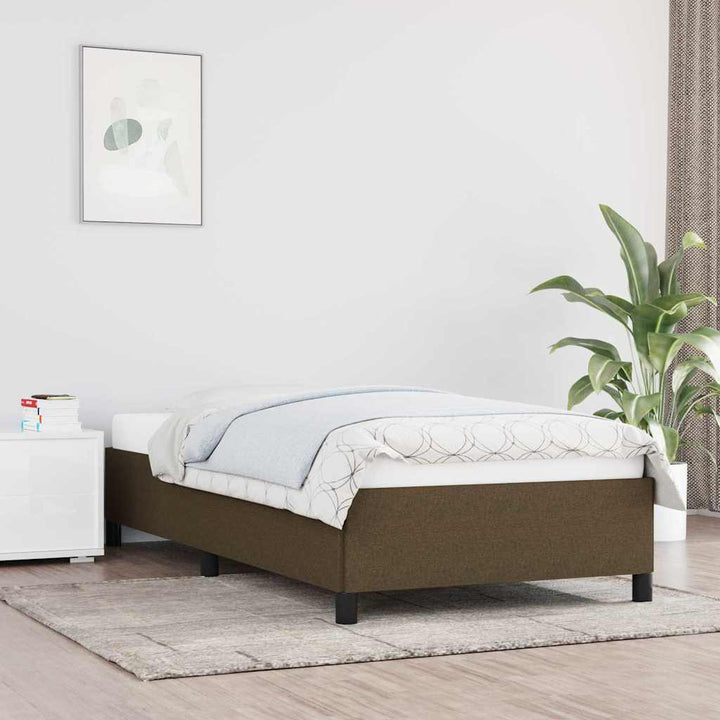 Sengeramme uden madras Mørkebrun 90x200 cm Stof