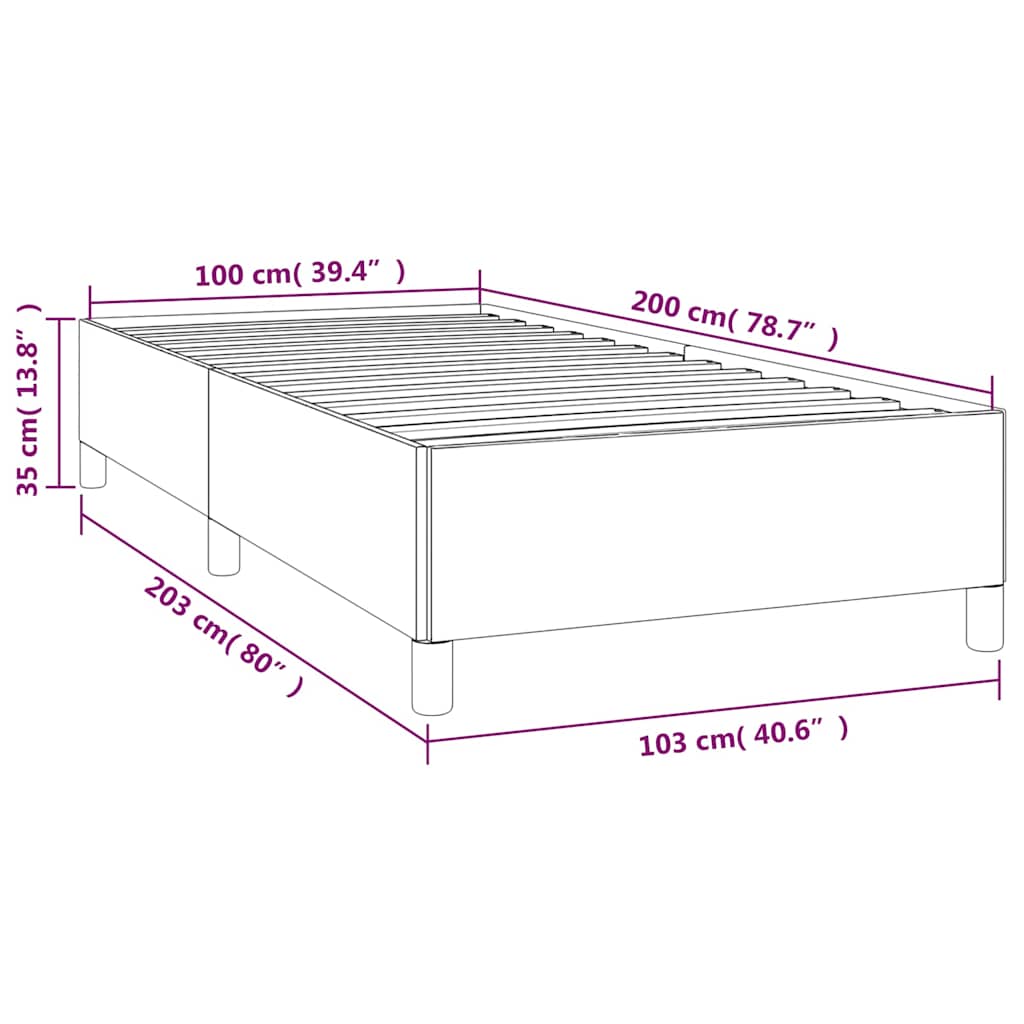 Sengeramme uden madras Grøn 100x200 cm Stof