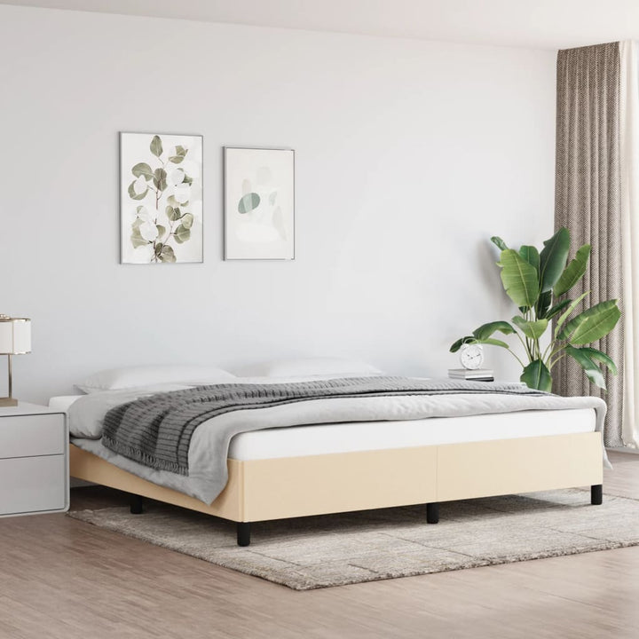 sengeramme uden madras 200x200 cm stof cremefarvet